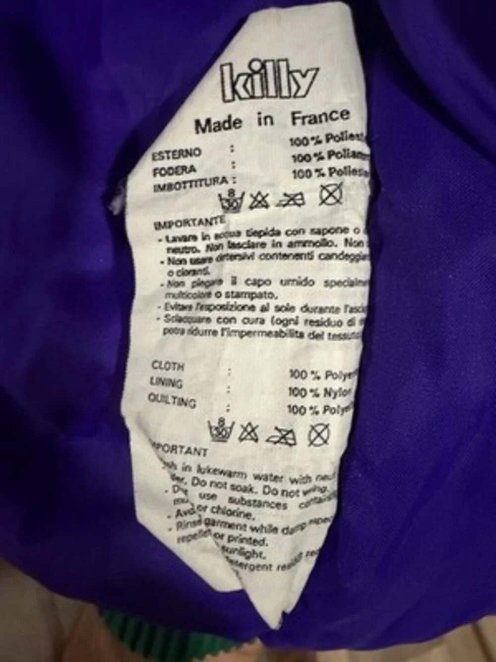 Rare Vintage Killy France Retro Neon Colorblock Ski Jacket Parka 1990s Mens L